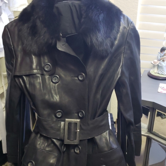 Karl Donohue Lambskin Leather Trenchcoat - Picture 6 of 8